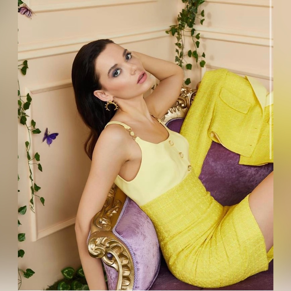 Yellow Dress and Blazer